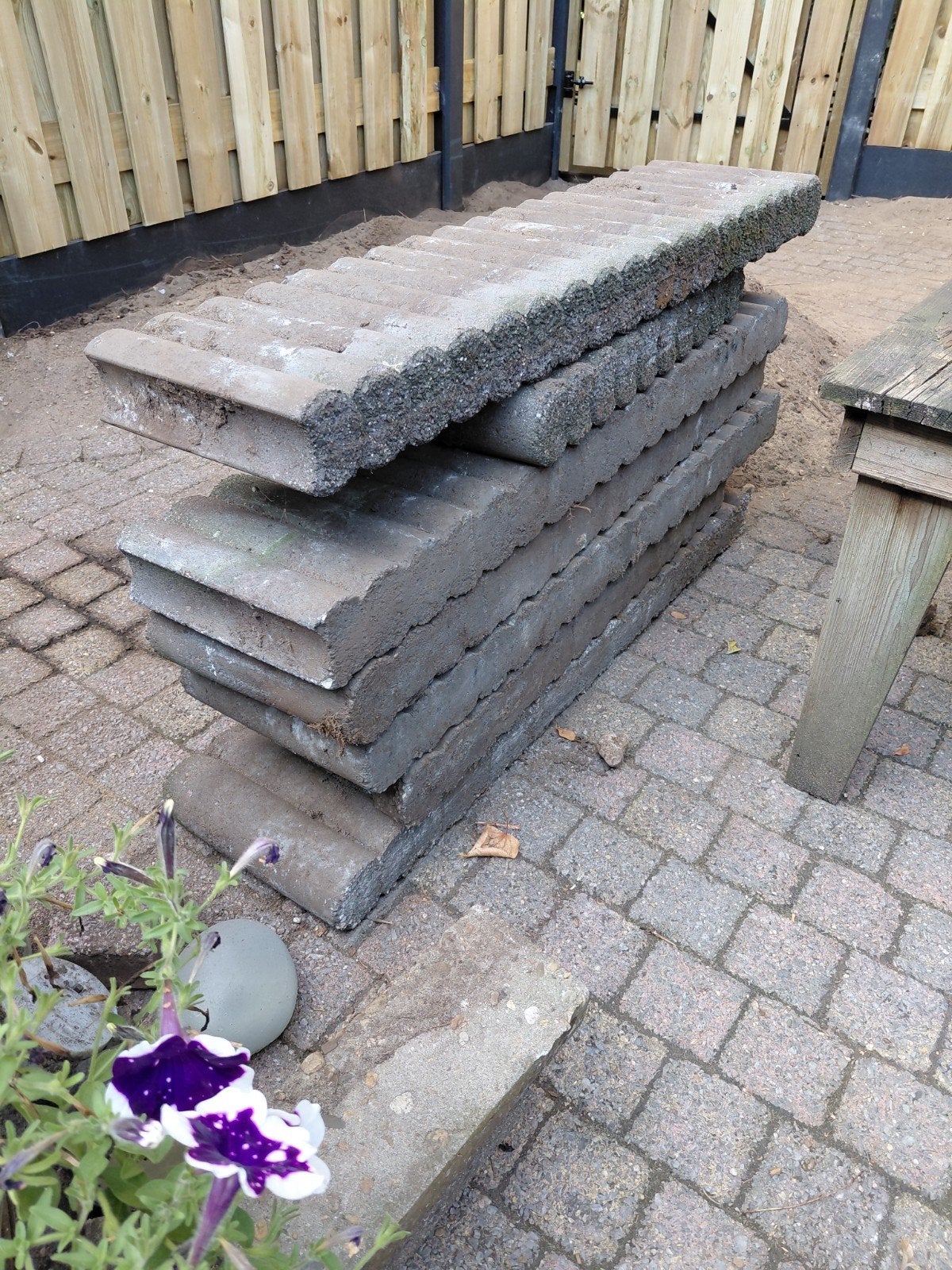 Betonbanden, Ophalen, Overige materialen