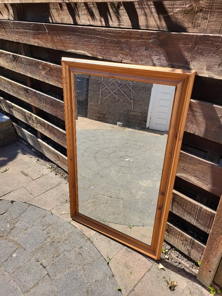 Spiegel met houten lijst 1m06 en 26 cm, Huis en Inrichting, Woonaccessoires | Spiegels, Ophalen, Minder dan 50 cm, Gebruikt, 200 cm of meer