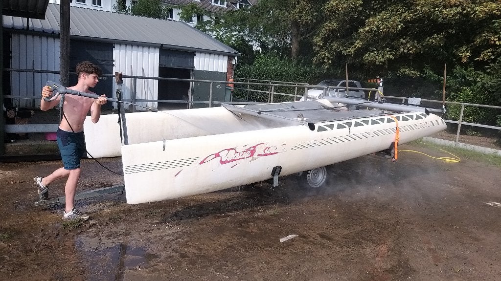Catamaran met trailer., Ophalen, Gebruikt, Overige modellen, Overige merken