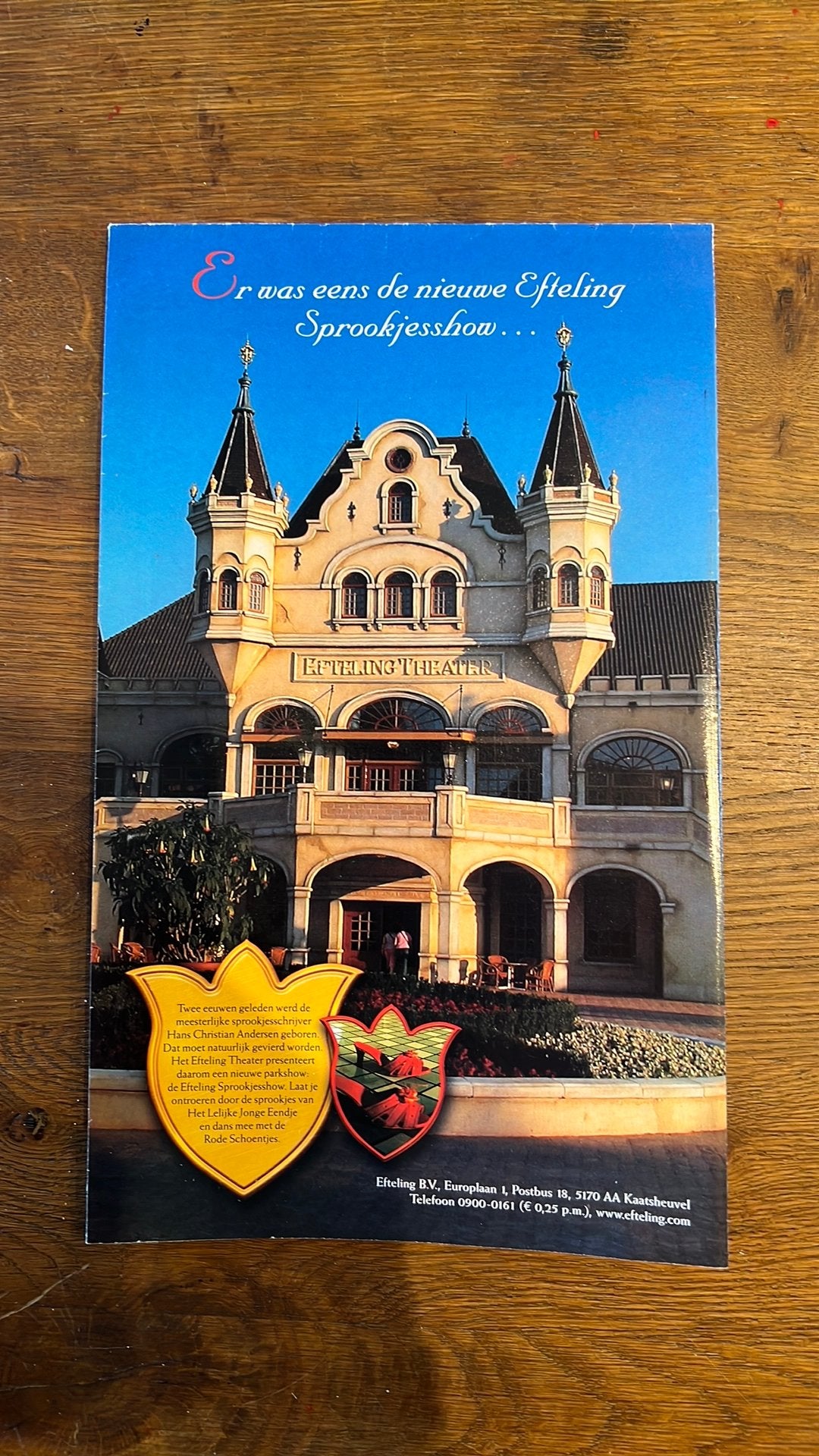 Ongebruikte Brochure Efteling 200 jaar Hans Christian Anders, Verzamelen, Ophalen of Verzenden, Zo goed als nieuw, Overige typen