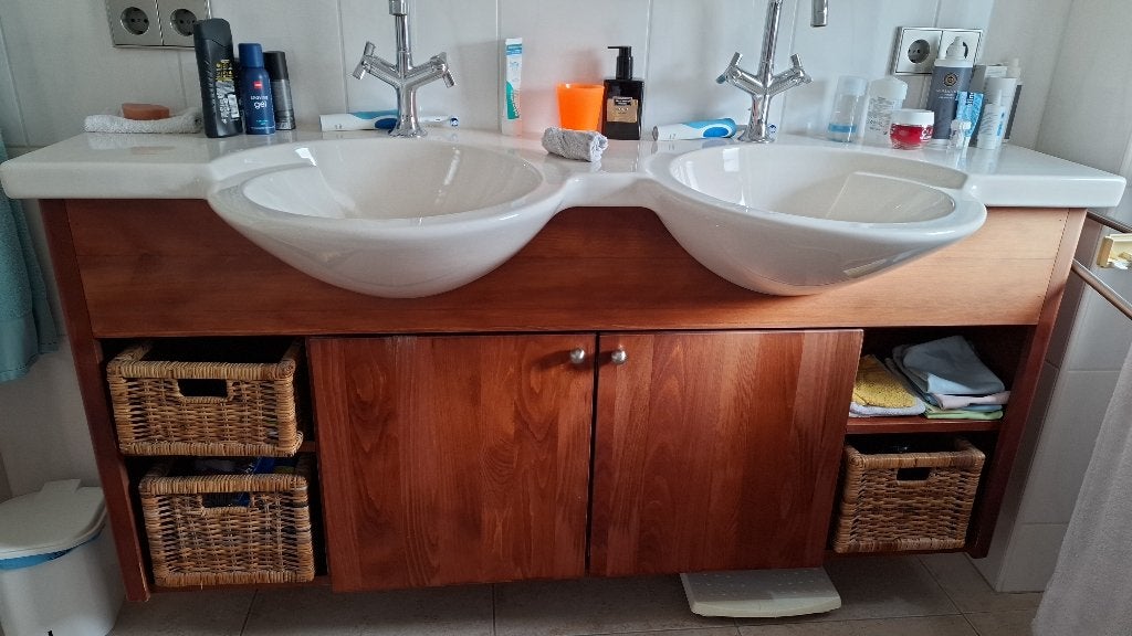 Complete badkamer set: bad, wastafel met meubel en toilet, Ophalen, Gebruikt, Met bad