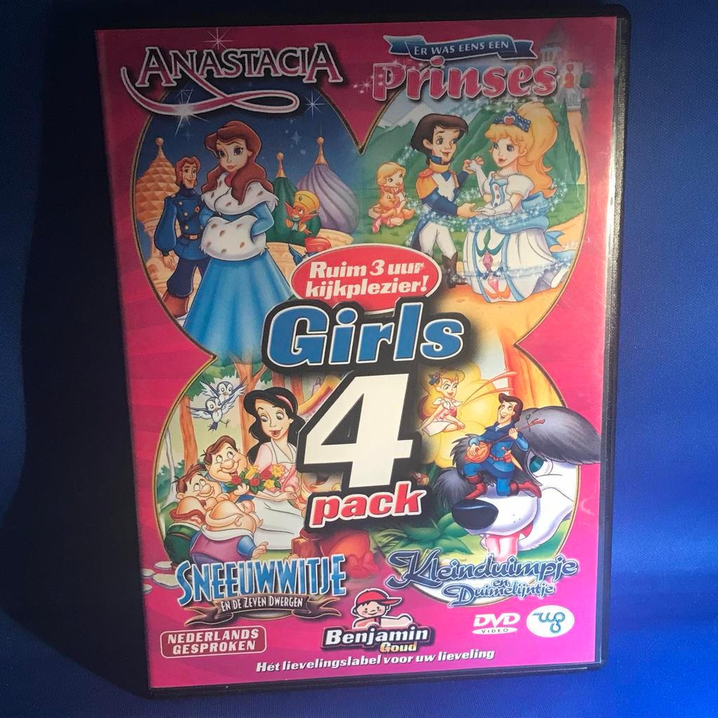 Girls 4 pack DVD: Anastasia, Er was eens een prinses, Sneeuw, Ophalen, Avontuur, Gebruikt, Alle leeftijden