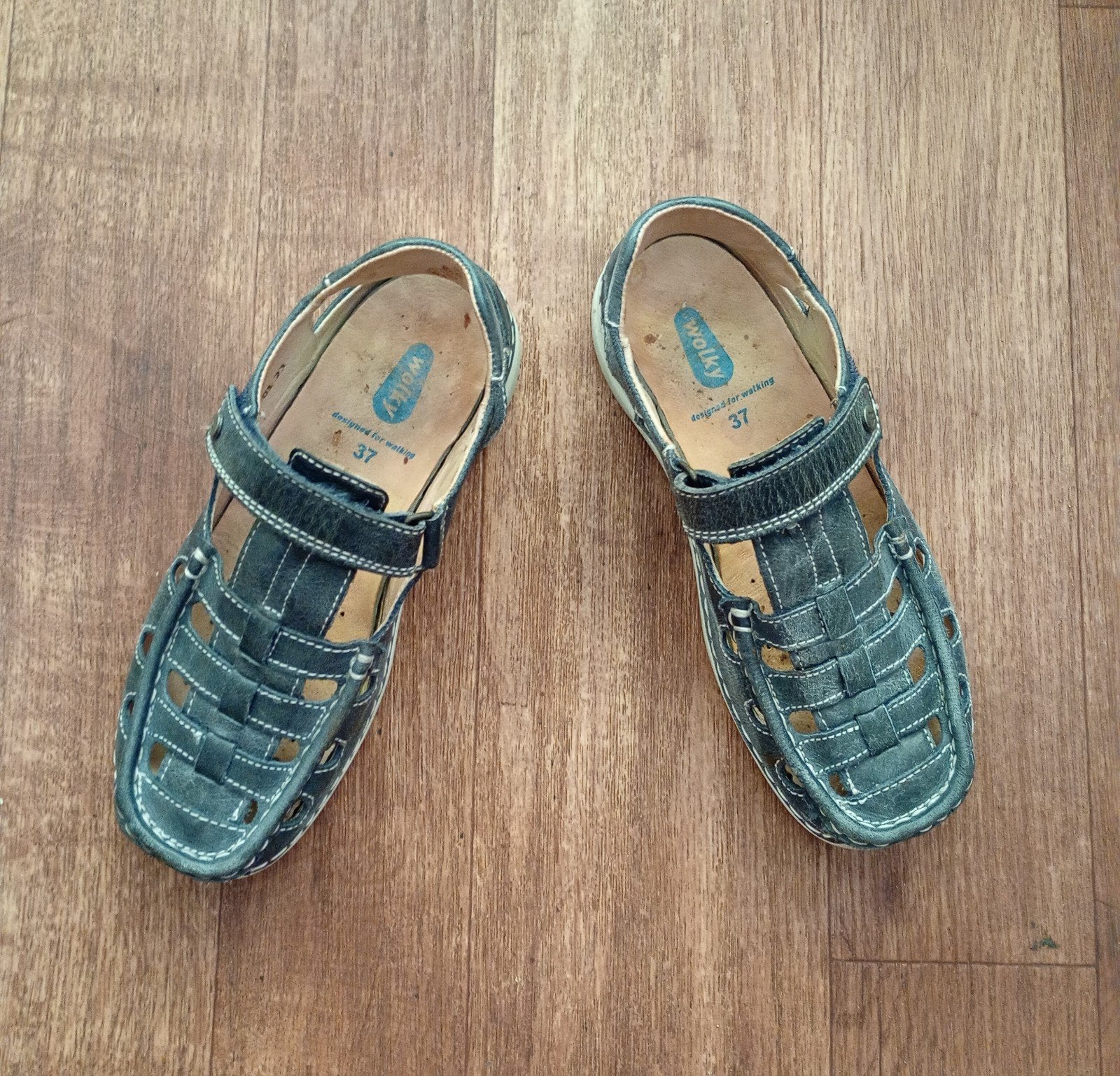 WOLKY leren schoenen,maat 37, Ophalen of Verzenden, Zo goed als nieuw, Zwart, Sneakers of Gympen