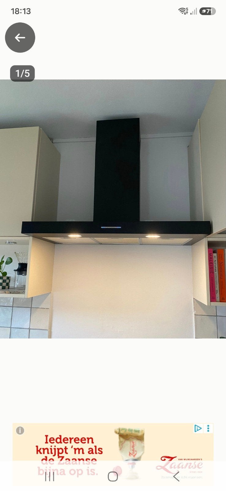 Smeg KBT900AE Afzuigkap - Antraciet, 90 cm breed, Gebruikt, Wandschouwkap, Ophalen of Verzenden, 400 tot 600 m³ per uur