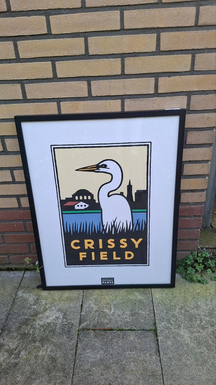 Crissy Field poster met lijst - Reiger design, Ophalen, 50 – 75, Zo goed als nieuw, Foto of Poster
