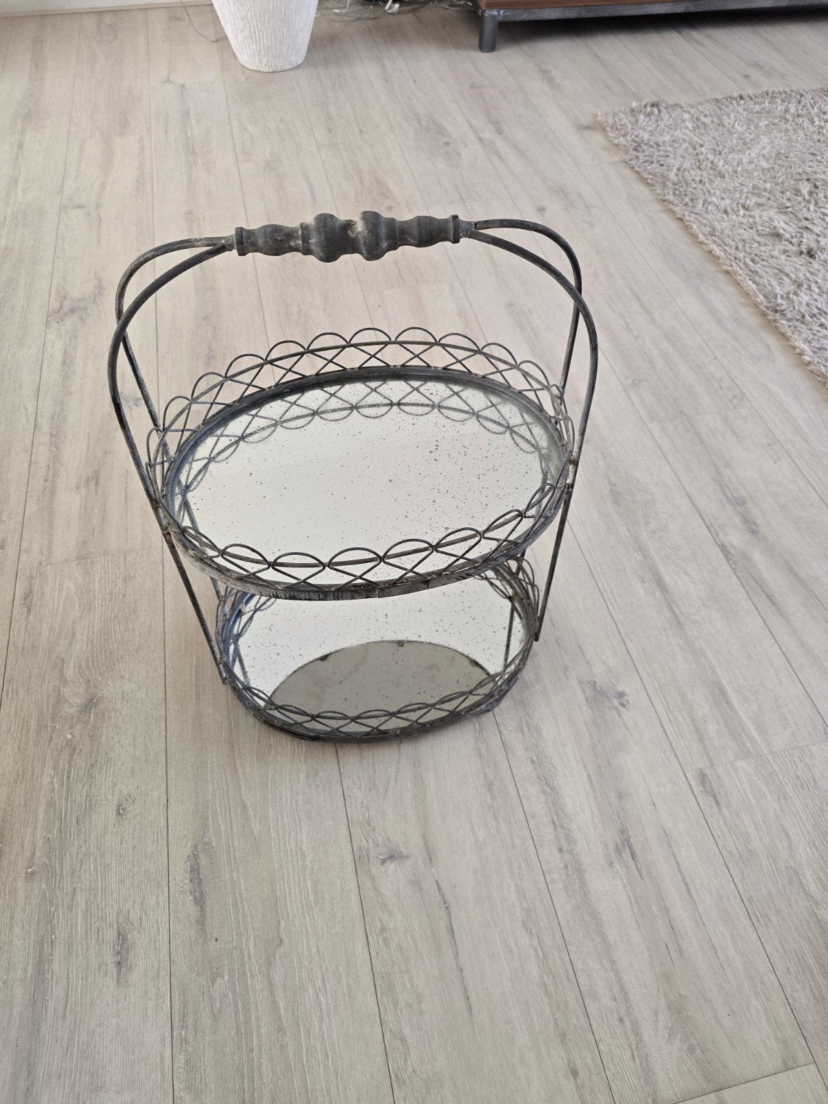 Nieuwe decoratie: etagere met spiegels, Vintage, Nieuw, Ophalen of Verzenden, Metaal