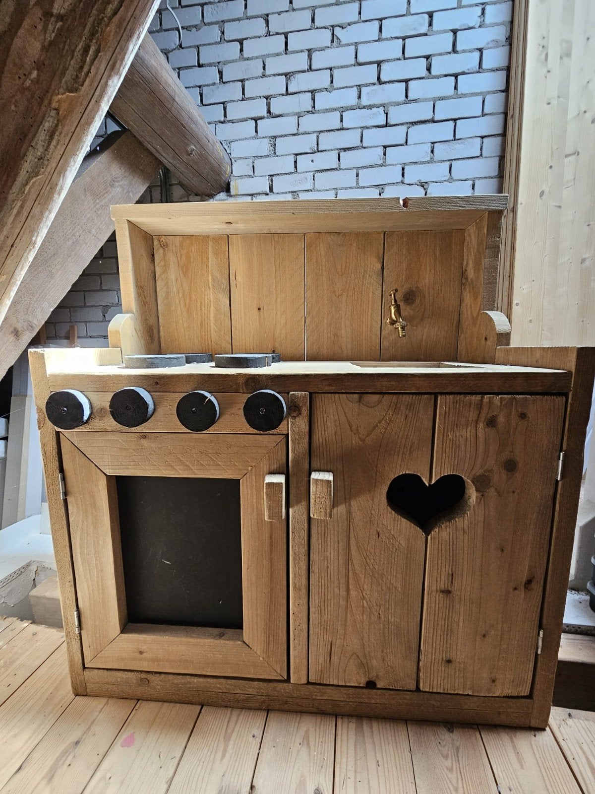 Houten speelkeuken van steigerhout voor buiten, Kinderen en Baby's, Speelgoed | Speelkeukens, Ophalen of Verzenden, Gebruikt, Hout