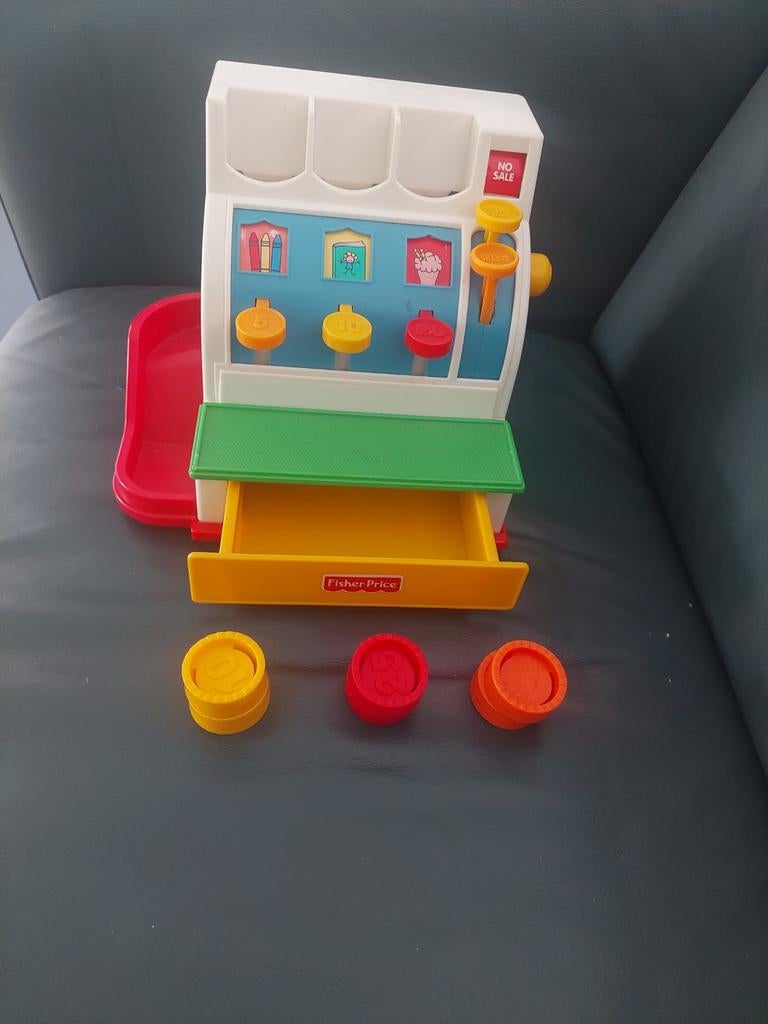Fisher Price kassa met 6 muntjes  10 euro, Ophalen of Verzenden, Speelset