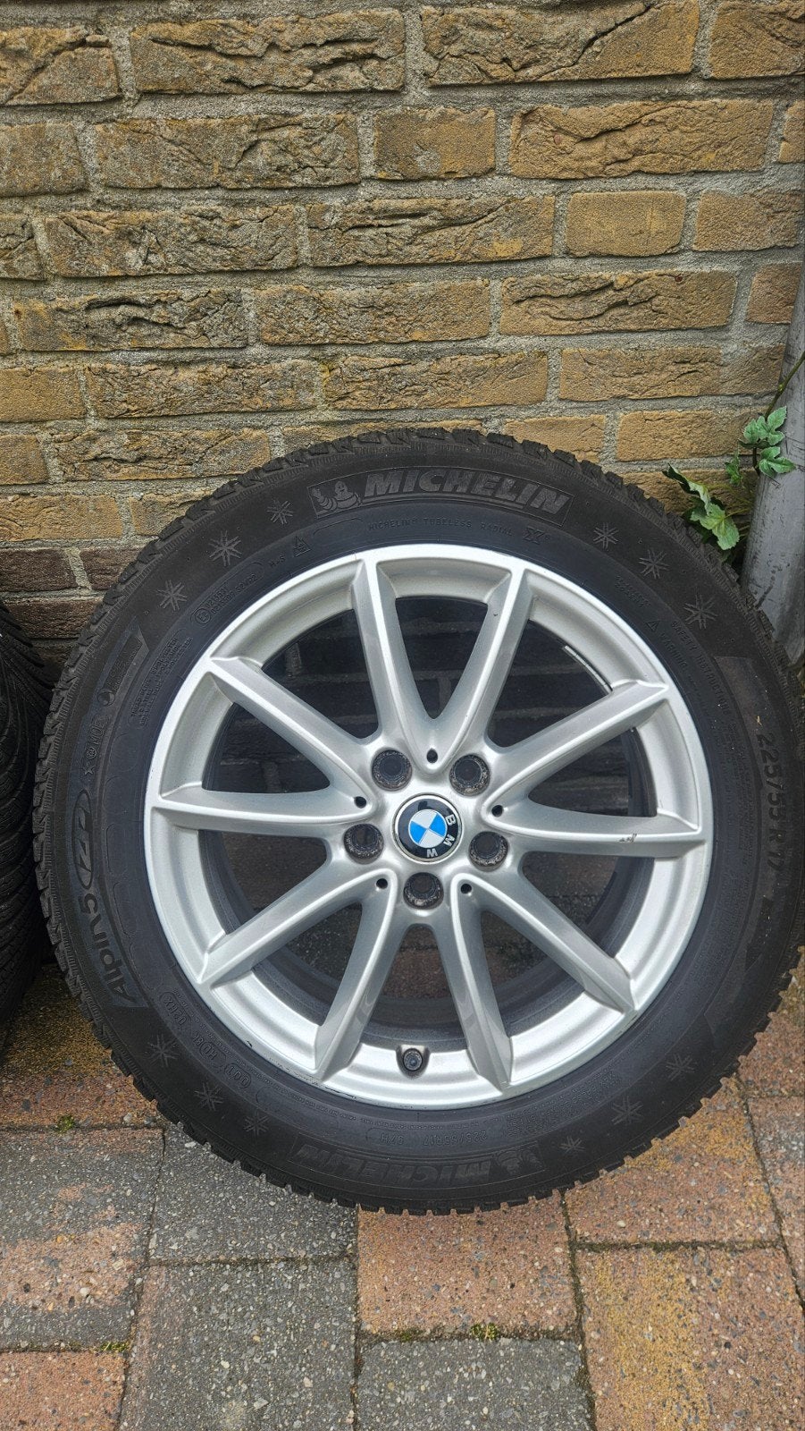 Set van 4 Michelin winterbanden op 17 inch velgen, Gebruikt, Banden en Velgen, 17 inch, Personenwagen