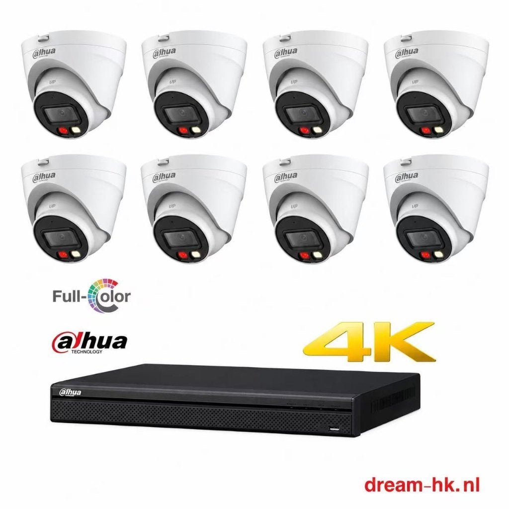 4MP Dahua IP PoE beveiligingscamera set/NVR + 8x camera's, Audio, Tv en Foto, Ophalen of Verzenden, Nieuw, Buitencamera