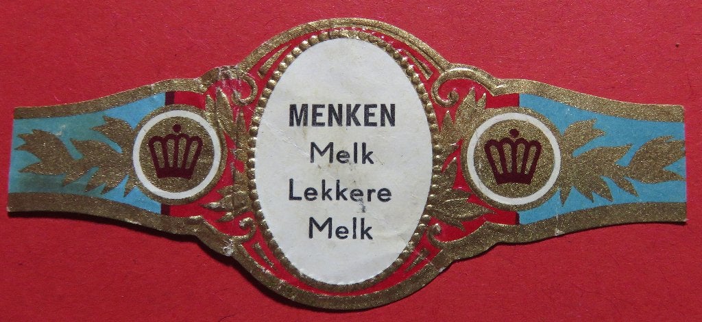 Sigarenbandje Reclamebandje Menken Melk, Verzamelen, Verzenden, Gebruikt, Sigarenbandjes