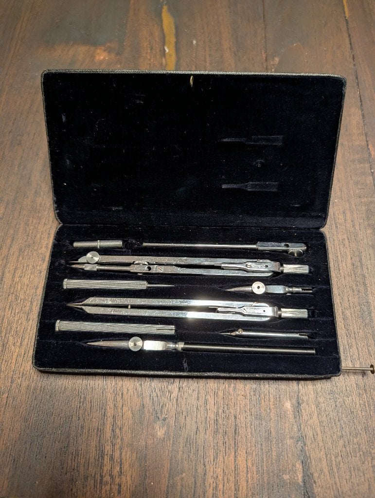 Vintage Ahrend Précisie passasset 135/L in origineel etui, Antiek en Kunst, Ophalen of Verzenden