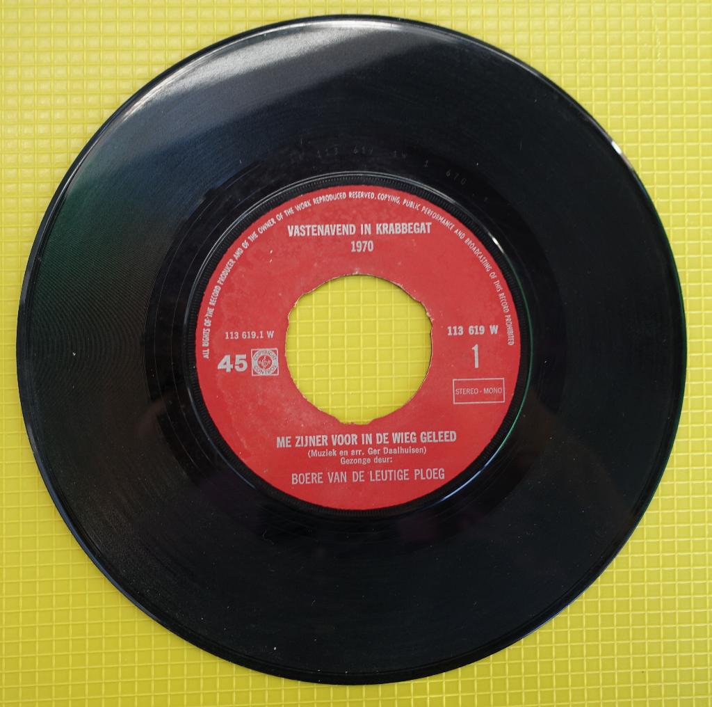vastenavond in krabbegat - me zijner voor in de wieg geleed, Gebruikt, Overige genres, 7 inch, Single