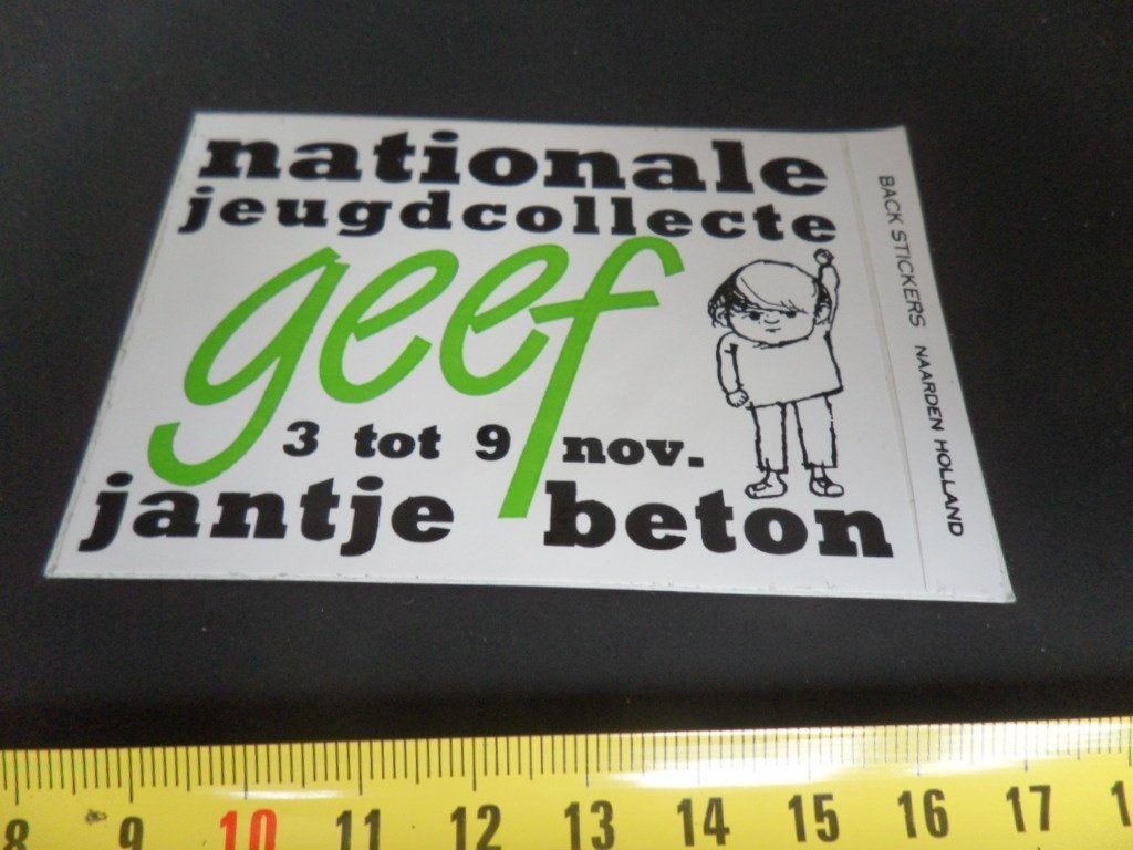 sticker Nationale jeugdcollecte Jantje Beton, Ophalen, Zo goed als nieuw