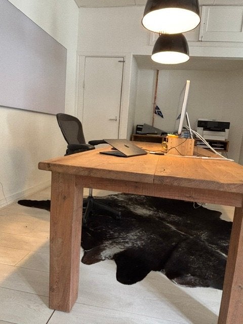 Houten (werk)tafel (eikenhout), Ophalen, 100 tot 150 cm, Eikenhout, 200 cm of meer