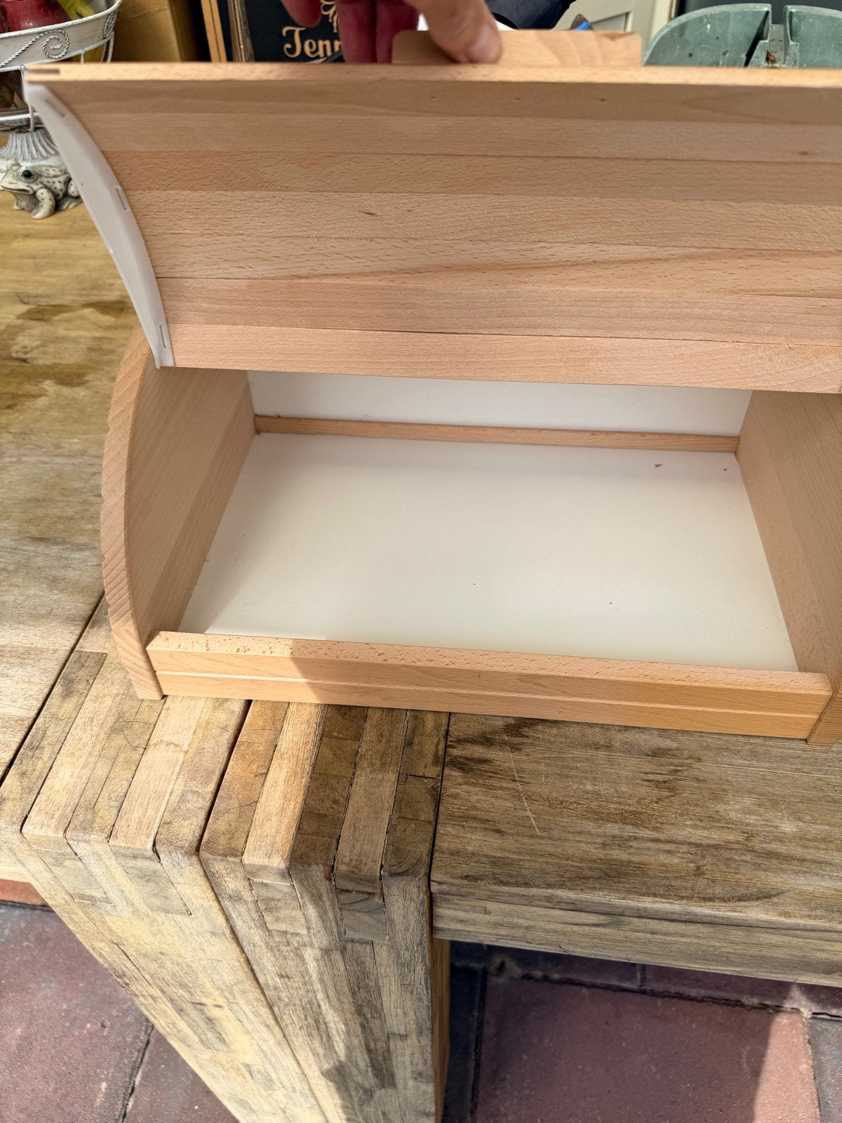 Houten broodtrommel - Zo goed als nieuw, Huis en Inrichting, Hout, Ophalen of Verzenden, Zo goed als nieuw, Broodtrommel
