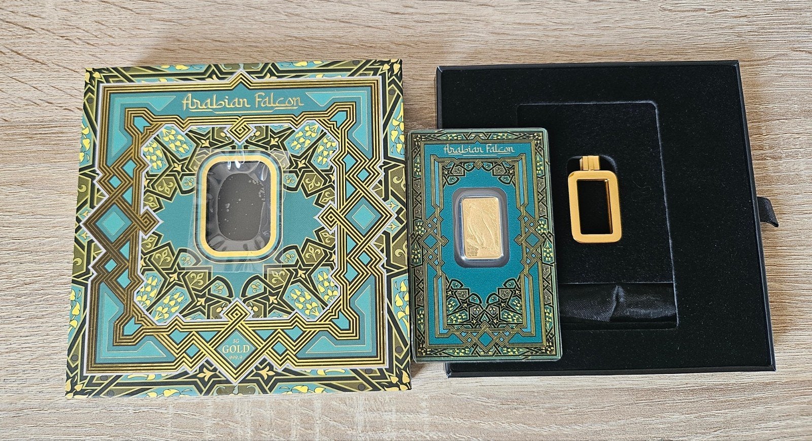 Nieuw: PAMP Arabian Falcon 5g Pure Gold Bar + Pendant Frame, Verzenden, Goud