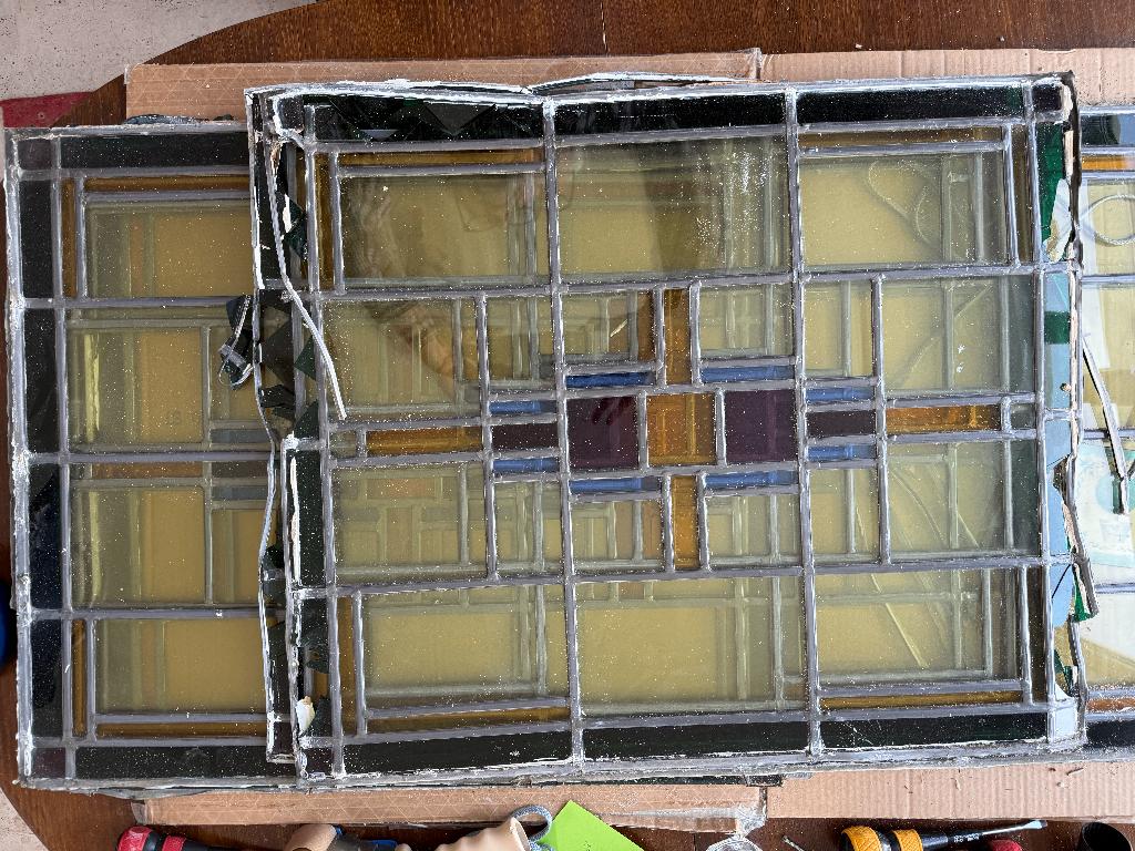 Glas in lood ramen uit 1923, Antiek en Kunst, Antiek | Glas en Kristal, Ophalen