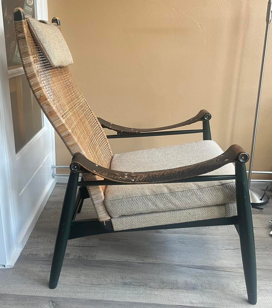 Fauteuil P.J. Muntendam voor Holland , Gebr.Jonkers ‘50 -‘60, Ophalen, Gebruikt, Leer, 50 tot 75 cm