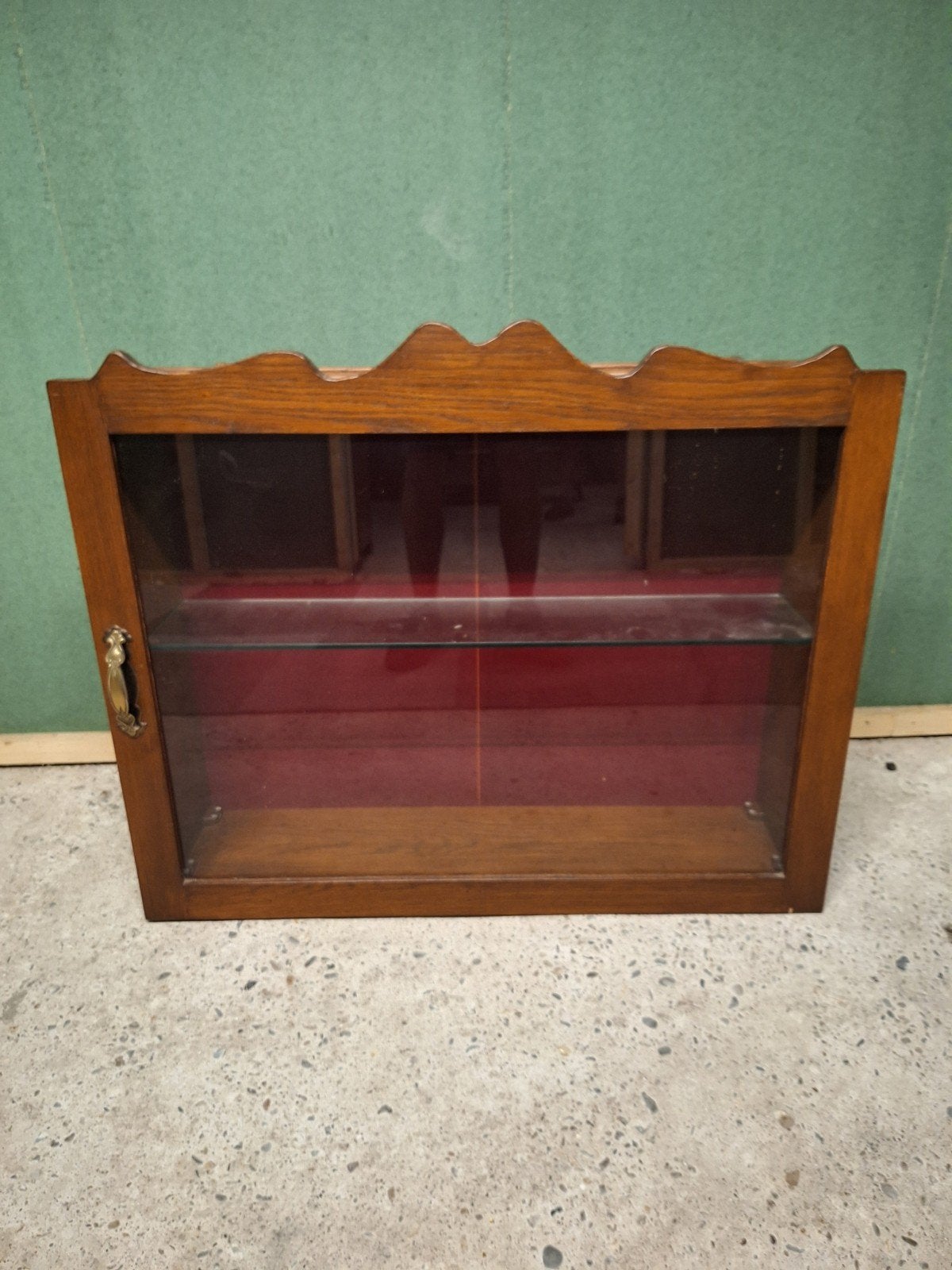 Massief eiken vintrine kast hangkast hang glas, Ophalen, Gebruikt, Klassiek, 50 tot 100 cm