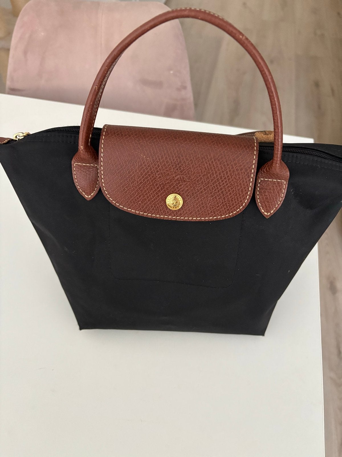 Longchamp Le Pliage Handtas S - Zwart, Ophalen of Verzenden, Zo goed als nieuw, Zwart, Handtas