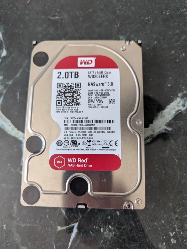 WesternDigital Red 2TB NAS Hard Drive, Intern, 2TB, Server, Ophalen of Verzenden