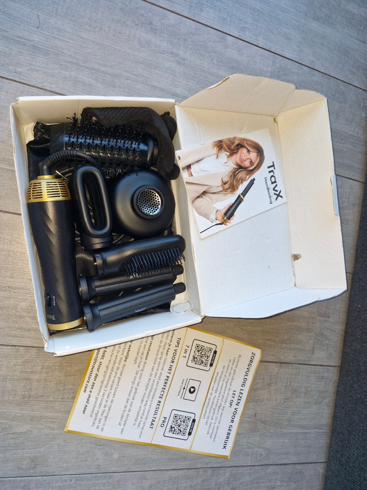 TravX 7-in-1 Haarstyler - Föhn, Krul- en Stijltang, Ophalen of Verzenden, Zo goed als nieuw, Krultang of Stijltang