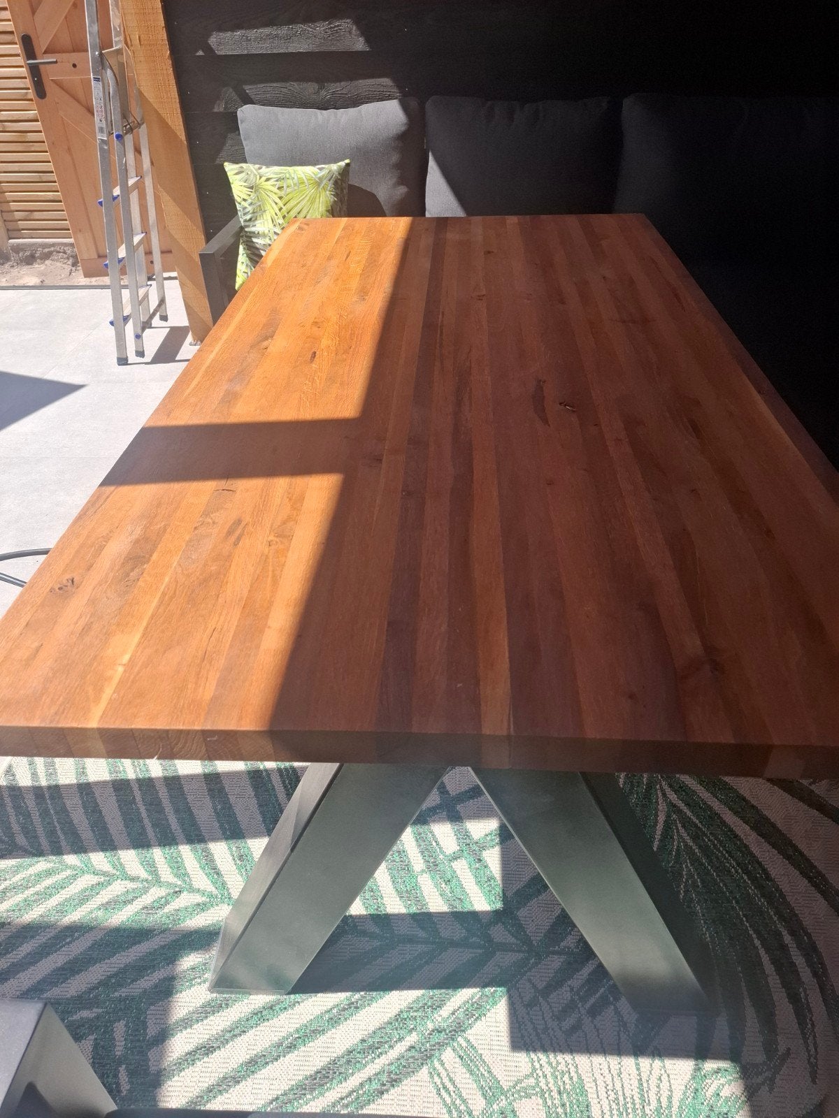 Houten eettafel met industriële poten 175 cm lang
175x94x78c, Ophalen, Gebruikt, Rechthoekig, Hout
