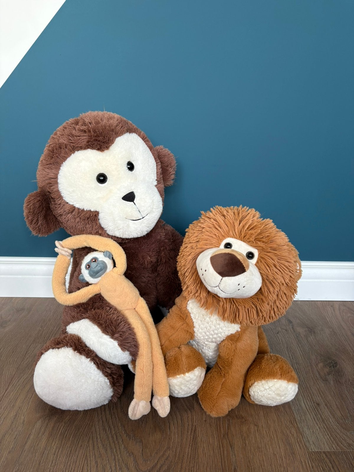 3 jungle knuffels! 2 apen en een leeuw!, Ophalen of Verzenden, Zo goed als nieuw, Overige typen