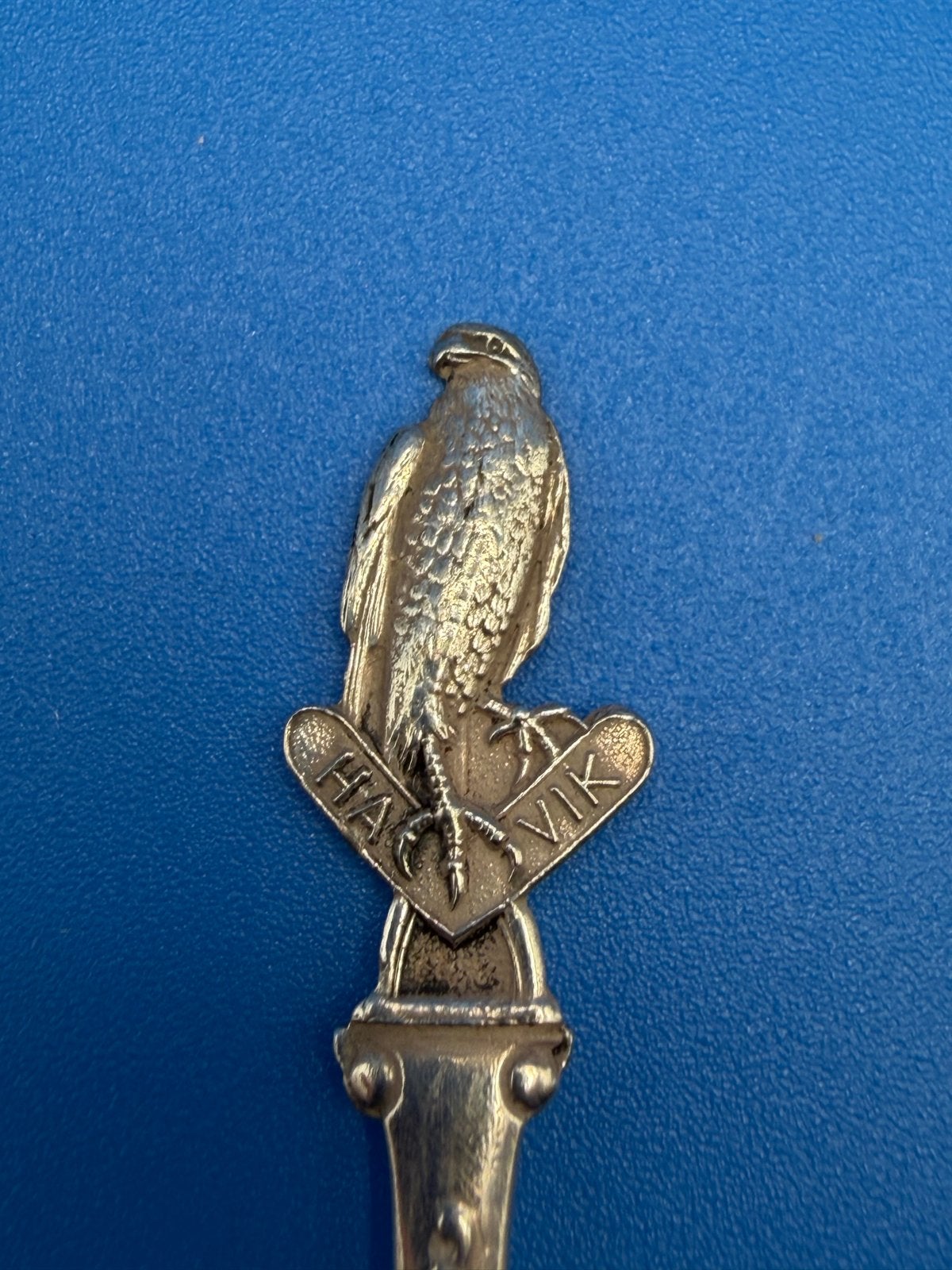Verzilverd lepeltje met havik - 'Havik' vogel, Antiek en Kunst, Ophalen of Verzenden