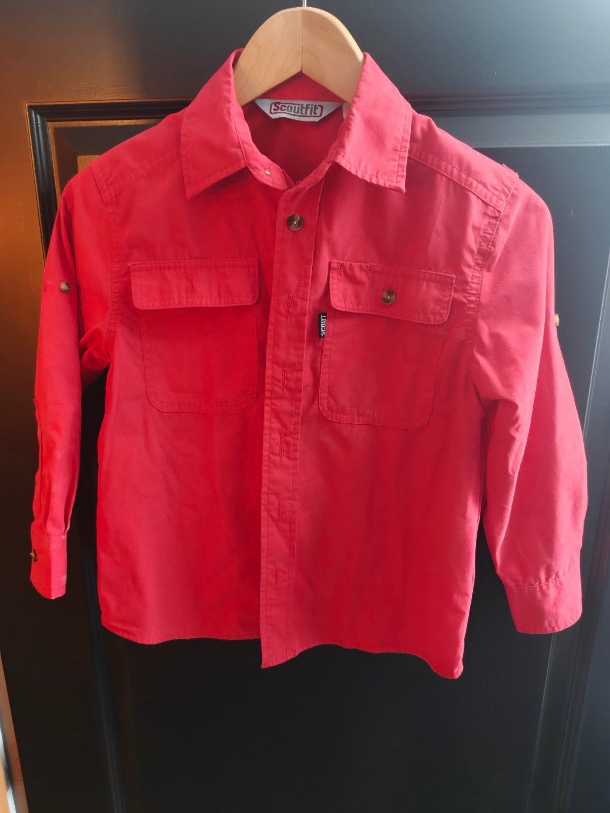 Scoutfit rood bevers maat 128 scouting blouse, Gebruikt, Onbekend@voorbeeld.com, Onbekend, Ophalen of Verzenden