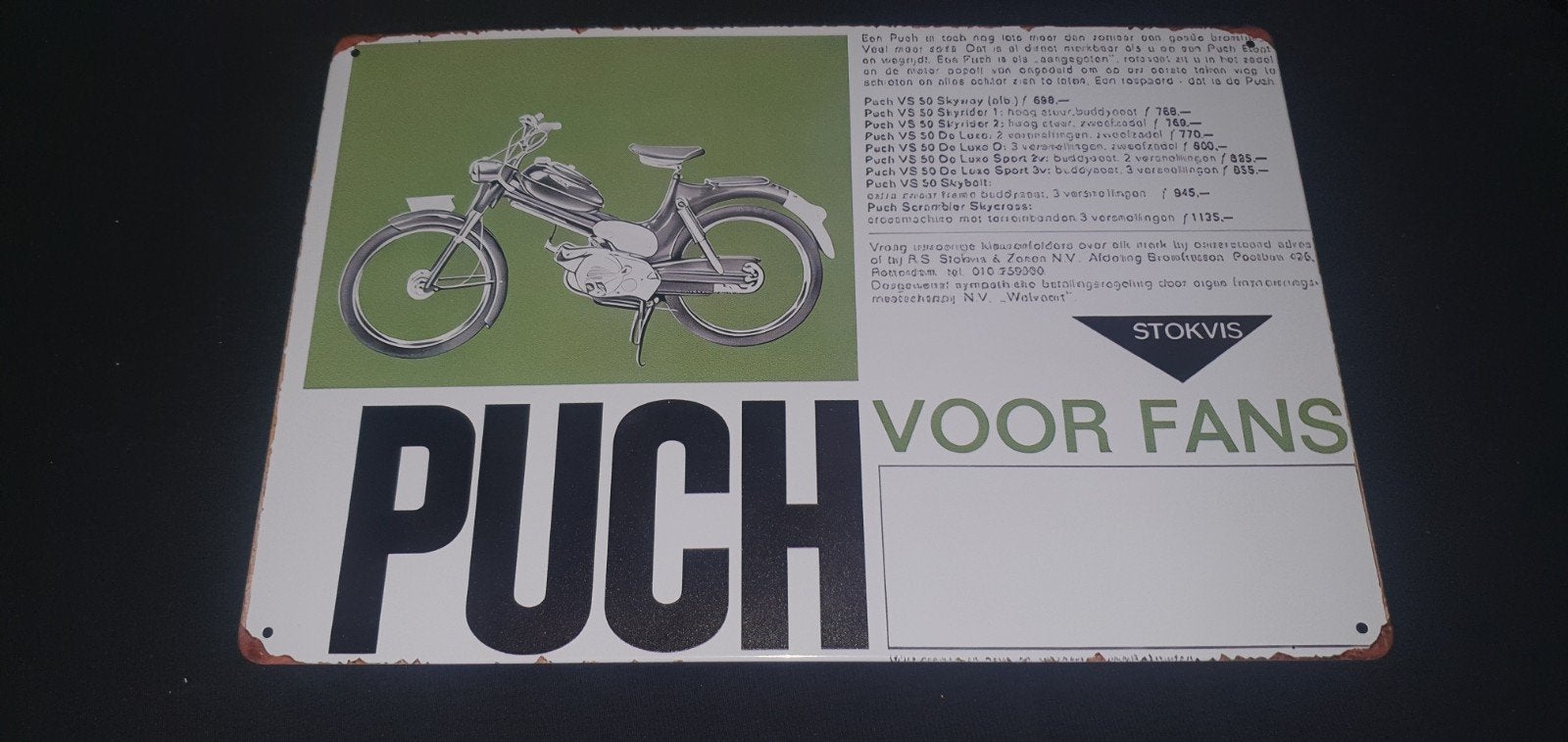 Wandbord voor puch fans! Ideaal voor in de man cave, Ophalen of Verzenden, Nieuw, Reclamebord