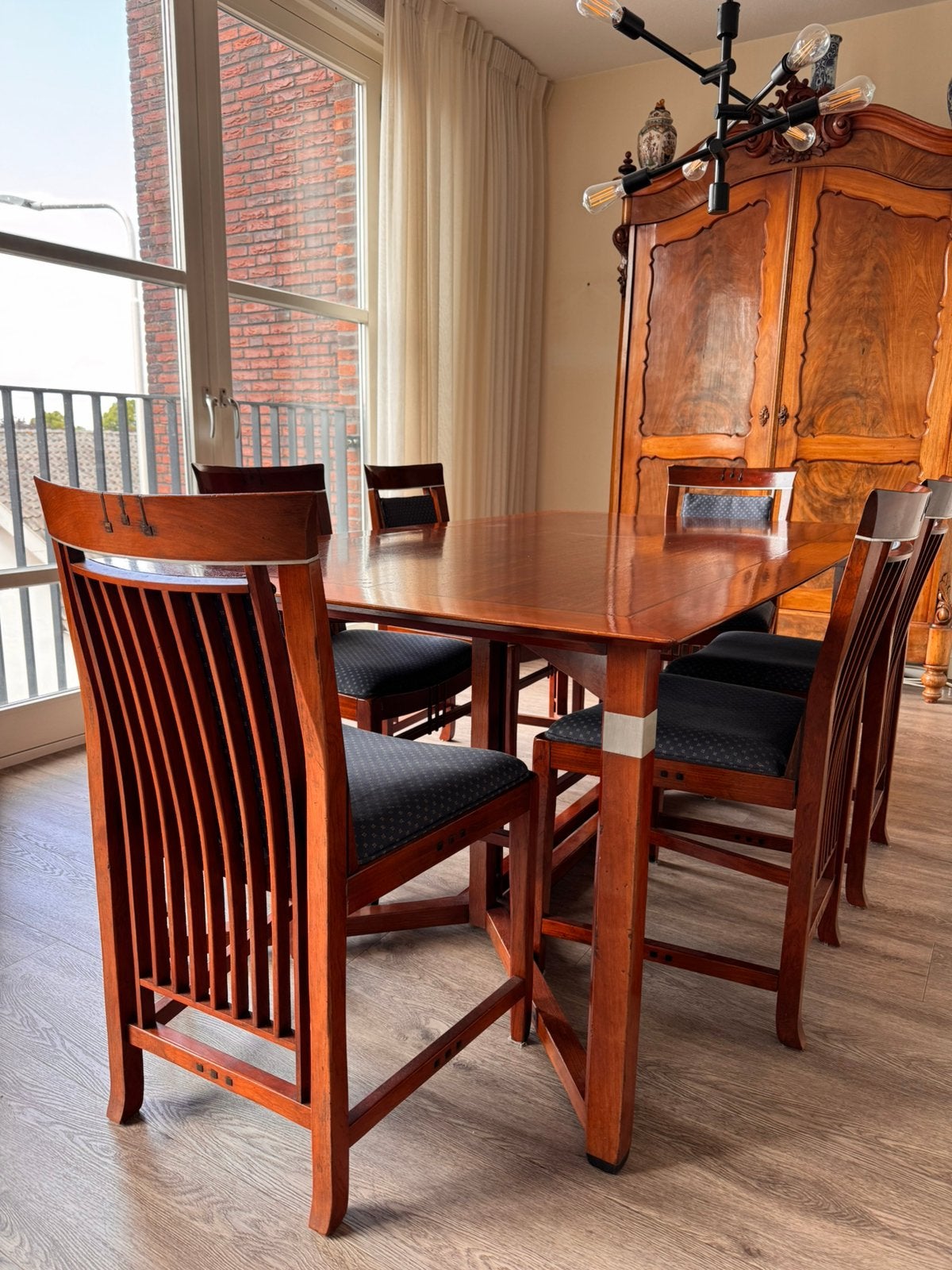 Schuitema Art Deco tafel en 6 stoelen, Ophalen, Zo goed als nieuw