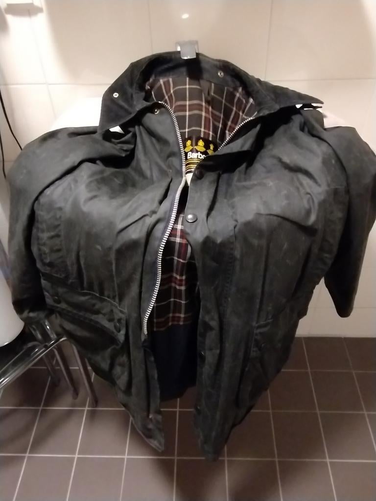 Vintage Barbour Mark Phillips wax cotton oiled jas maat L, Ophalen of Verzenden