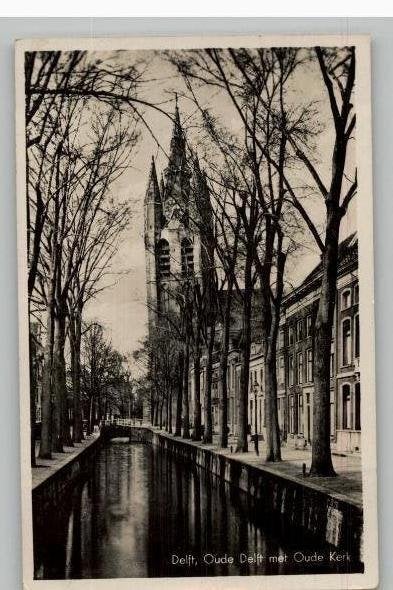 Delft De Oude Delft 3 mooie jaren 50 kaarten, Verzenden, 1940 tot 1960, Gelopen, Zuid-Holland
