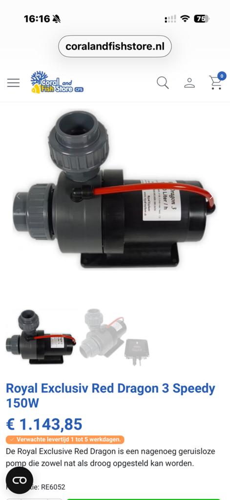 Royal exclusiv rd3 speedy 150watt 18000L opvoerpomp, Dieren en Toebehoren, Vissen | Aquaria en Toebehoren, Ophalen of Verzenden