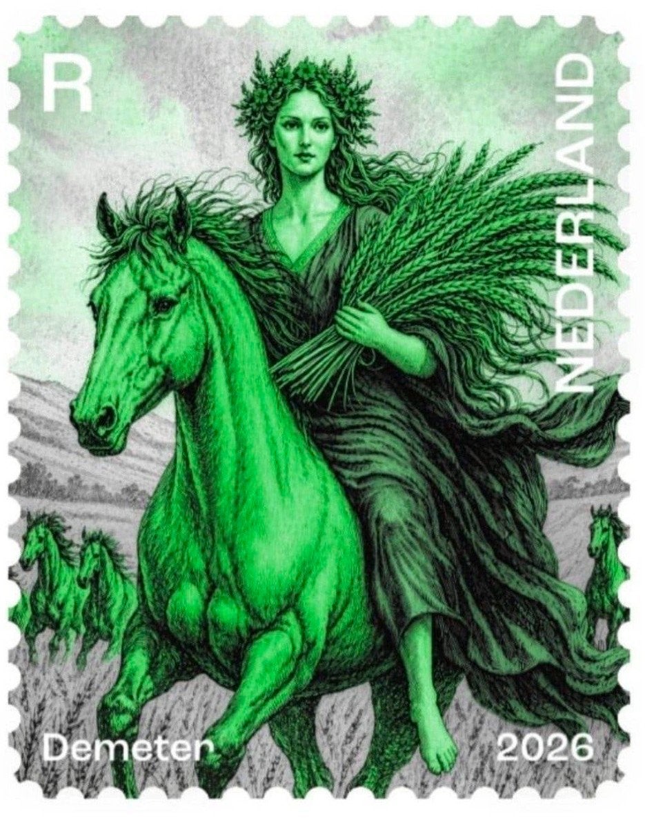 NL Crypto Stamp 5 Demeter - 2026 GROEN, Ophalen of Verzenden, Na 1940, Postfris