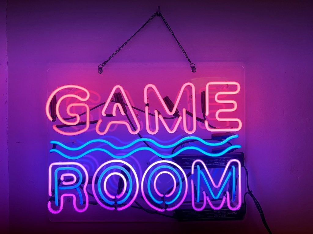 Echte Glazen Neon Game Room - Mancave Neon, Ophalen of Verzenden, Zo goed als nieuw, Glas, Glazen Neon Game Room lamp