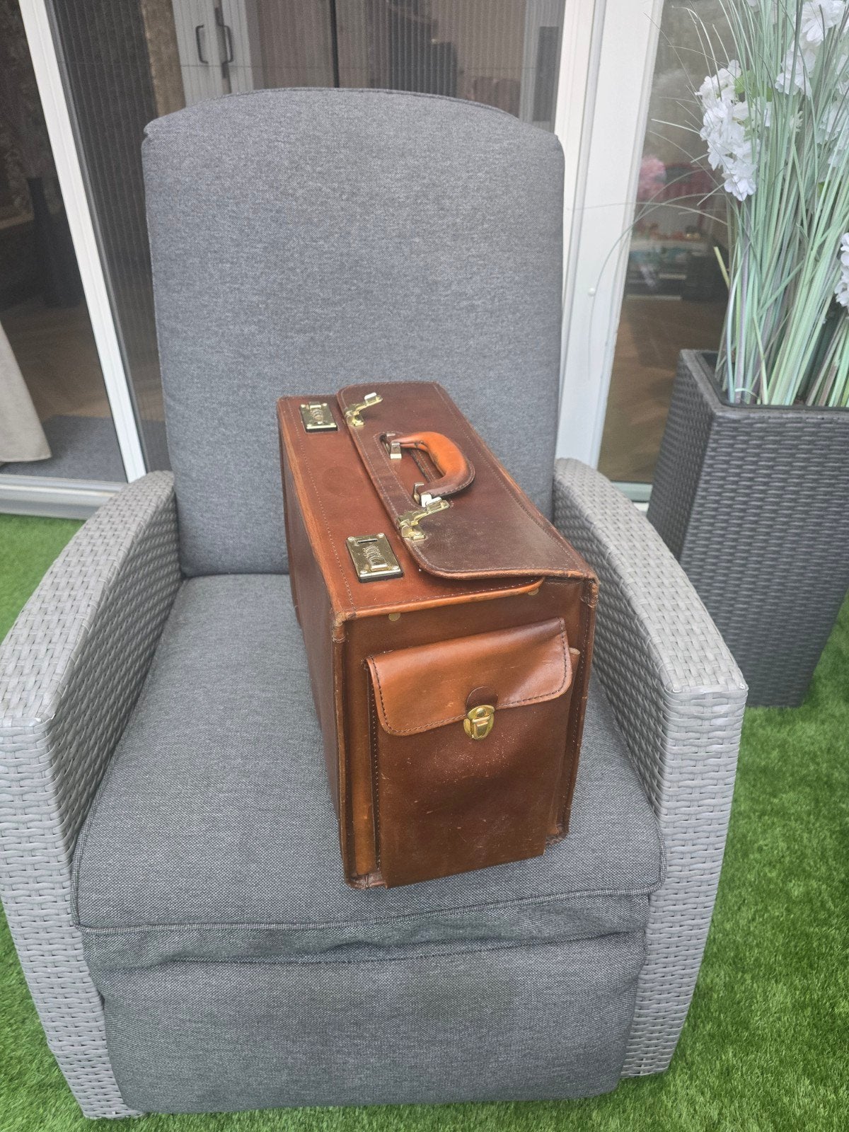 piloten/akte koffer, Ophalen of Verzenden, Gebruikt, Leer, Minder dan 50 cm