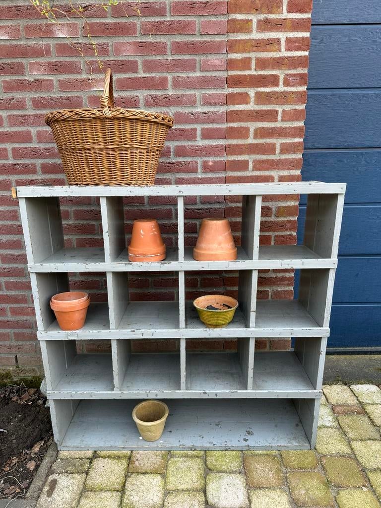 Brocante landeijke vakkenkast gruterskast tuinrek, Ophalen of Verzenden