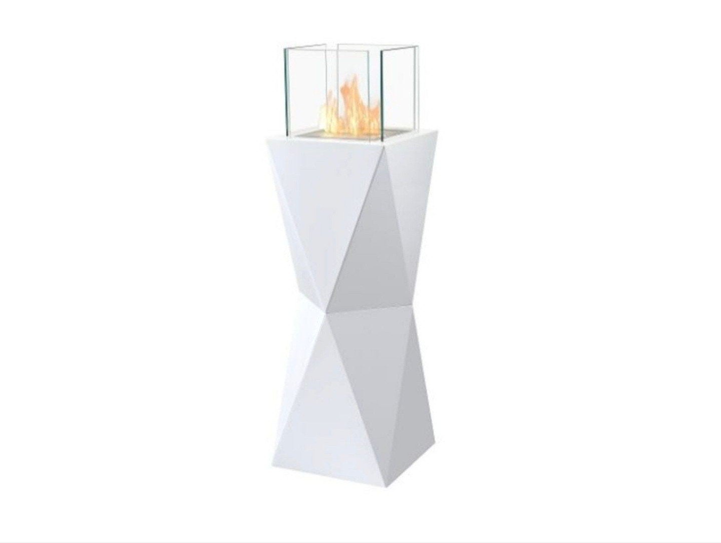 Bio ethanol sfeerhaard, wit, 45x45x152cm, Ophalen, Overige typen, Nieuw, Metaal