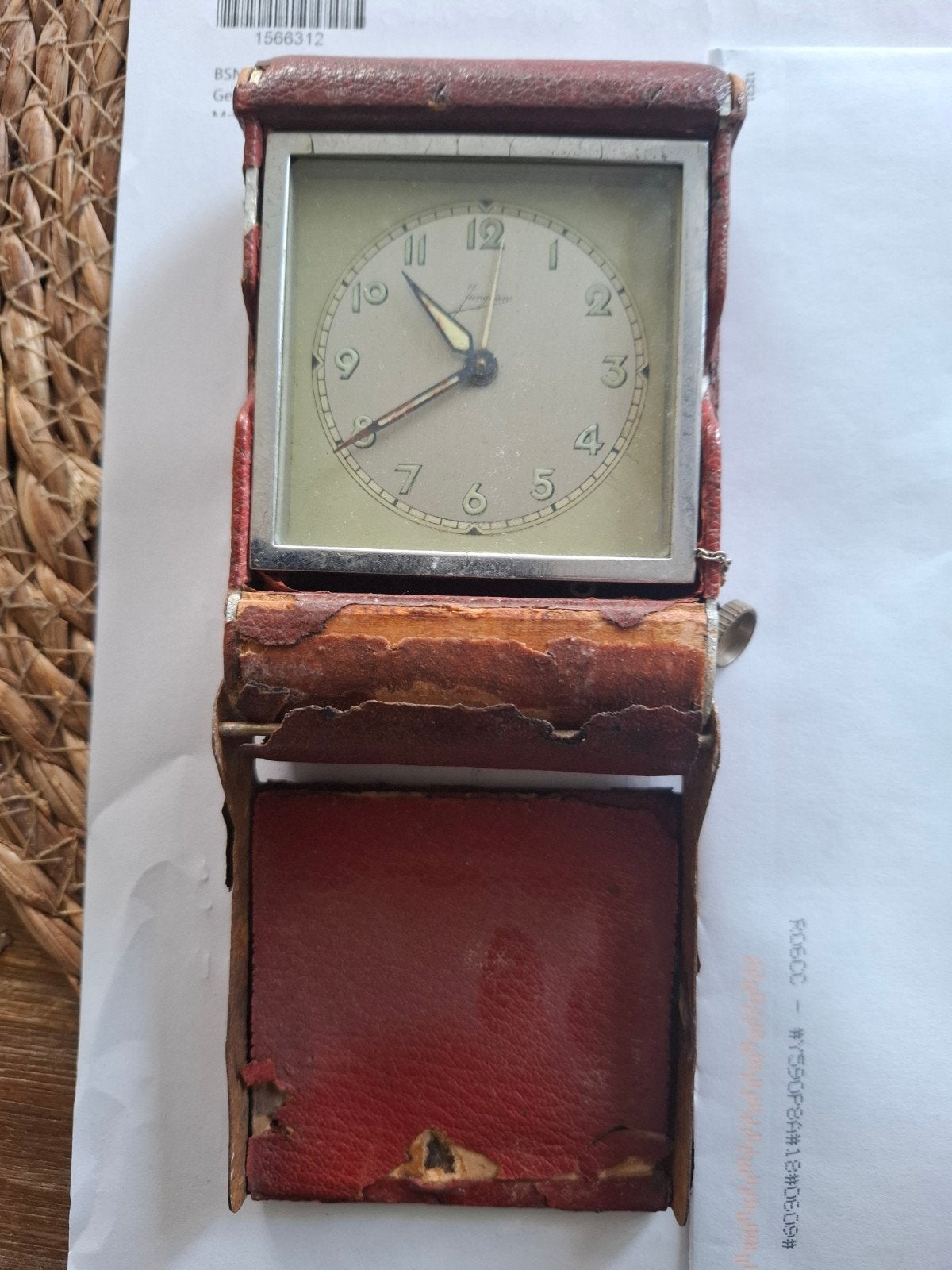 Junghans Art Deco Reiswekker 1920 Mechanisch, Antiek en Kunst, Ophalen of Verzenden