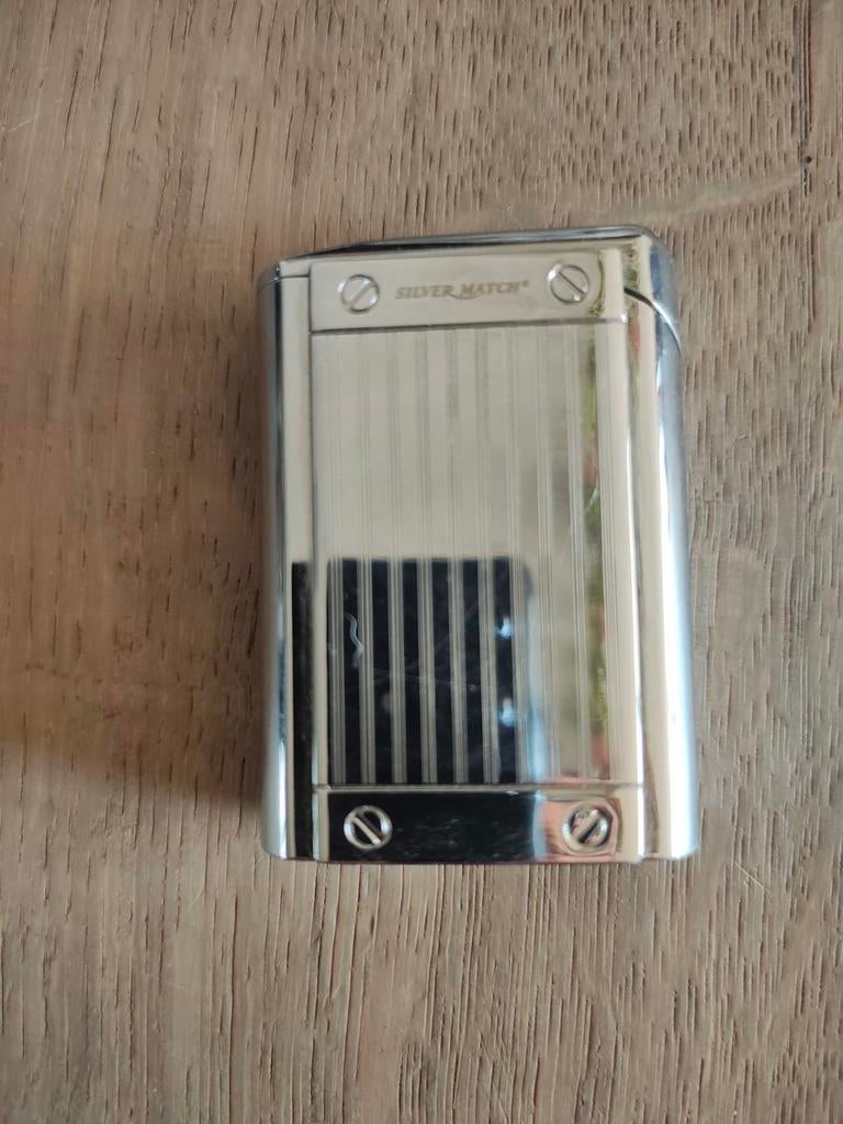 Vintage Silver Match aansteker, Verzamelen, Ophalen of Verzenden, Gebruikt, Aansteker