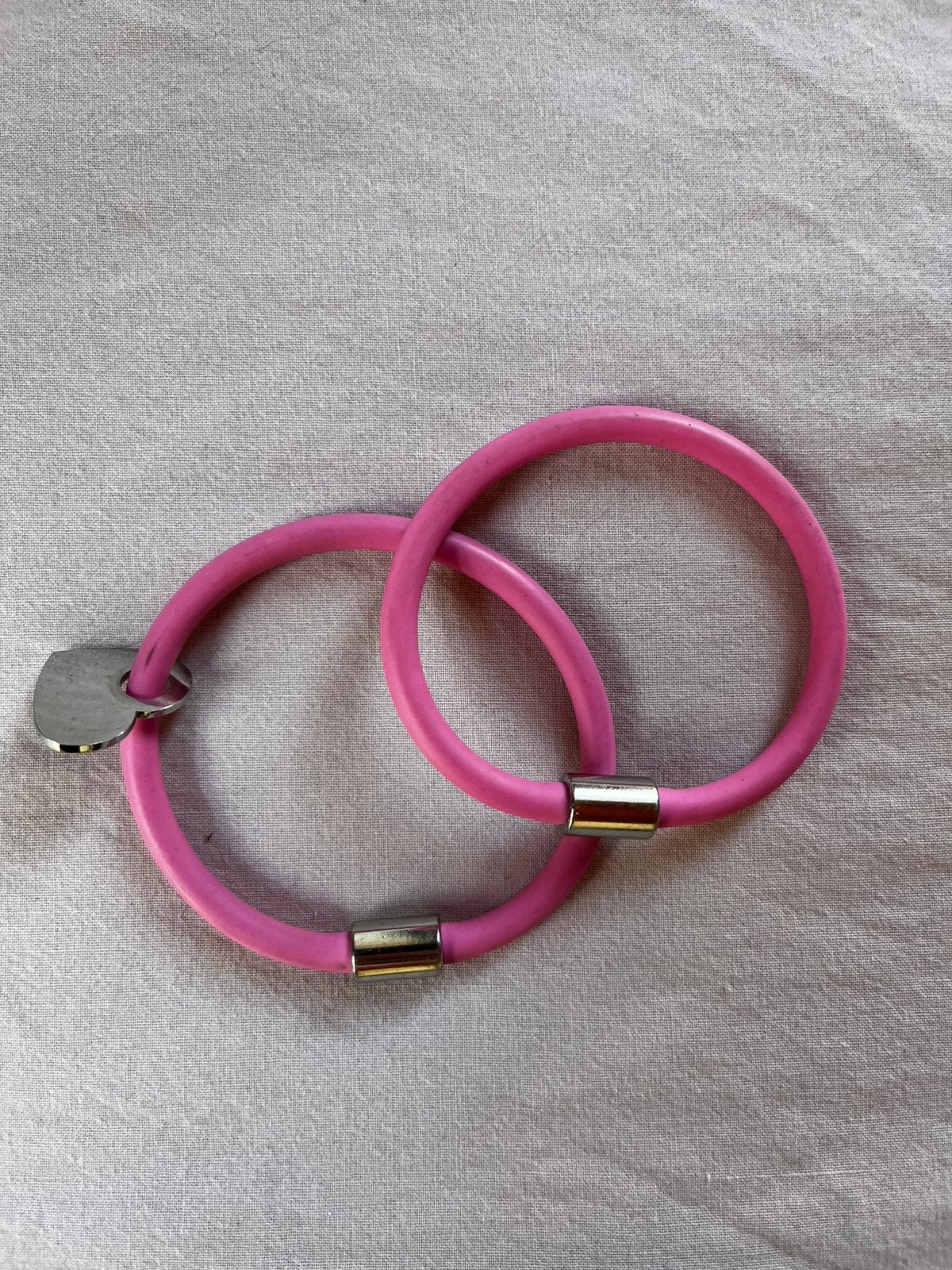 Moeder dochter armband roze Dampai, Ophalen of Verzenden, Zo goed als nieuw, Roze, Armband