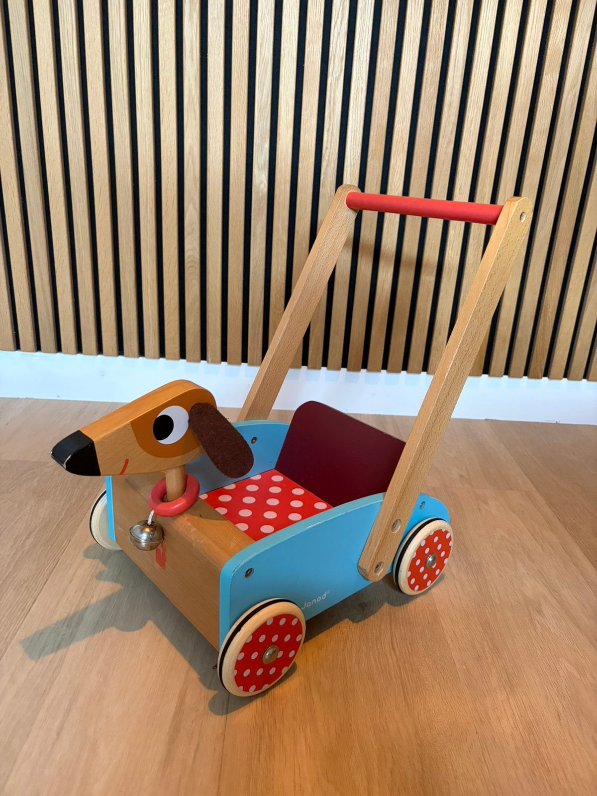 Loopwagen hout met hond, Ophalen, Gebruikt, Duw- of Trekspeelgoed