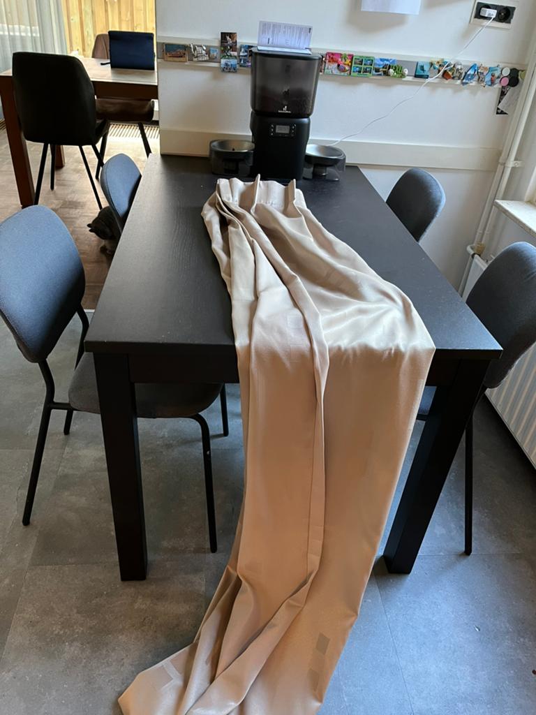Gordijn, Gebruikt, 100 tot 150 cm, 200 cm of meer, Beige