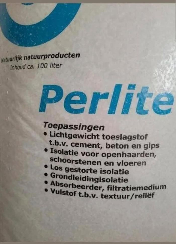 Gratis ophalen 3/4 zak Perlite 100 liter, Overige materialen, Nieuw, 5 tot 10 m², Ophalen
