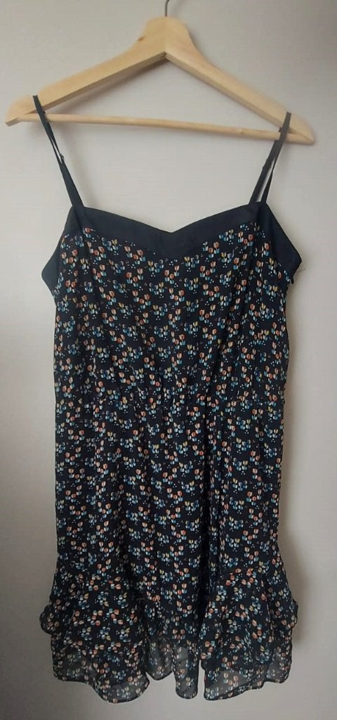 Oasis Zwart Bloemen Jurkje Maat 42, Kleding | Dames, Zwart, Maat 42/44 (L), Ophalen of Verzenden, Zo goed als nieuw