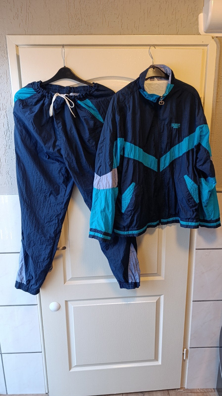 RETRO Cruyff Sports Trainingspak, maat 7/XL- Vintage Stijl, Blauw, Ophalen of Verzenden, Cruyff Sports, Gedragen