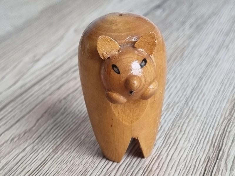 Prachtig Vintage Mid Century Kat Poes Teak Hout Beeldje, Verzenden, Gebruikt, Dier